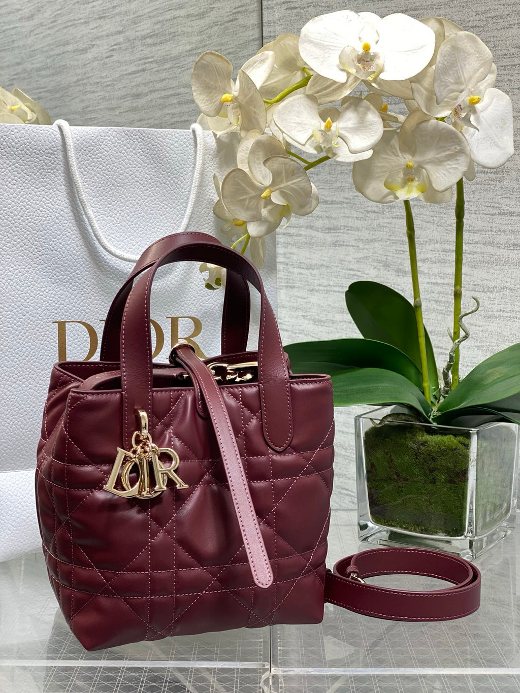 Toujours Vertical Small Bag — Burgundy