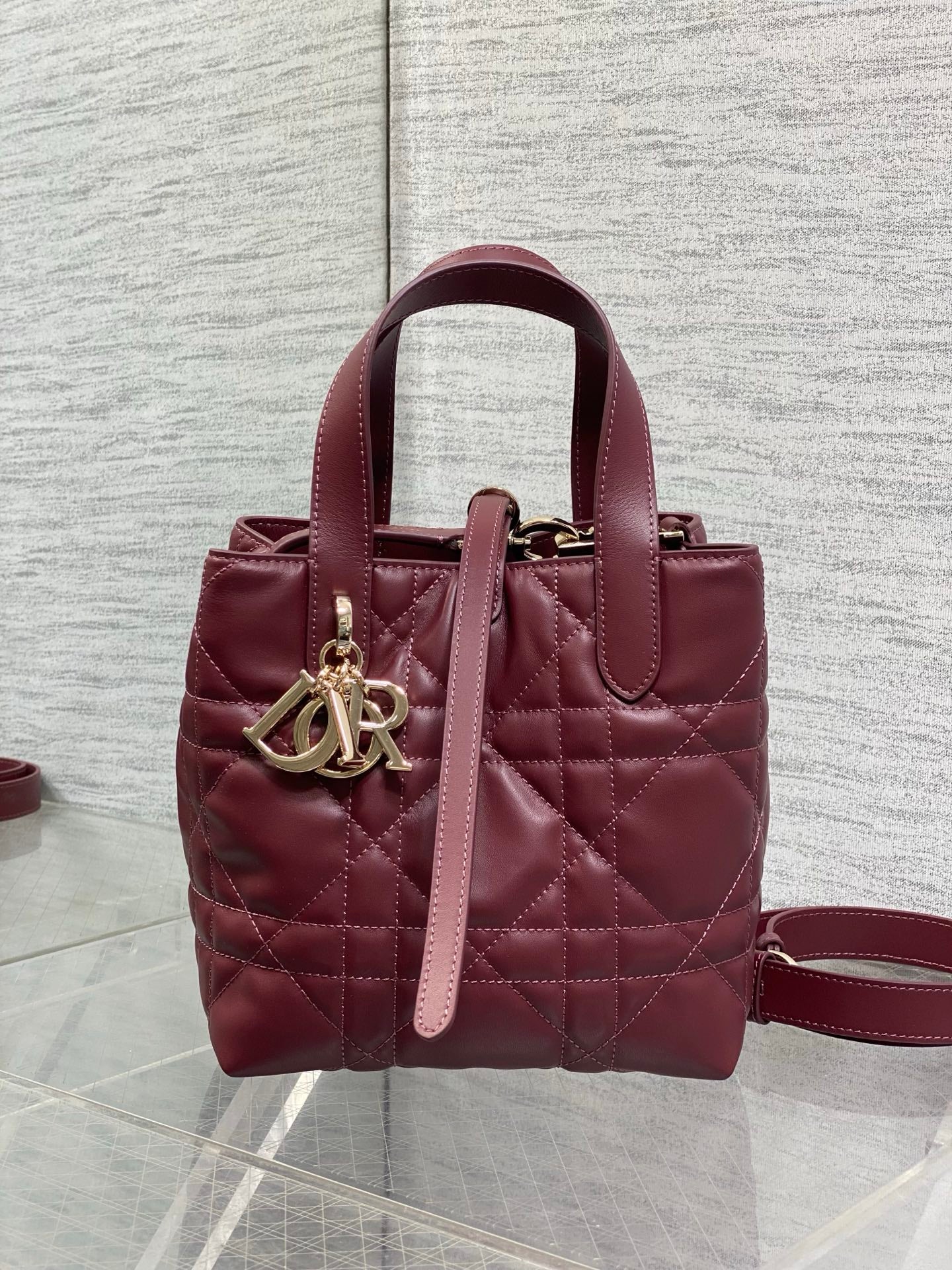 Toujours Vertical Small Bag — Burgundy