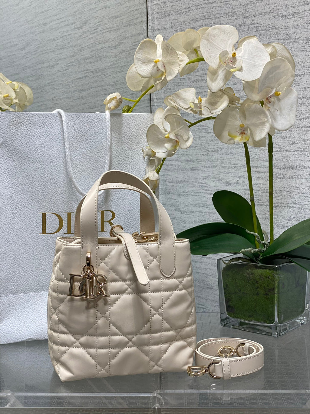 Toujours Vertical Small Bag — Ivory White