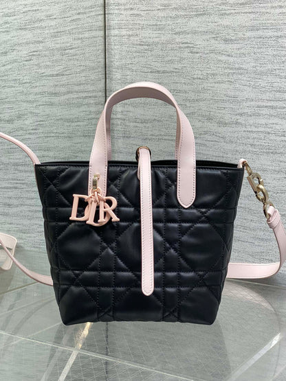 Toujours Vertical Small Bag — Black & Pink Colour-Block