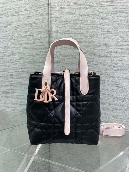 Toujours Vertical Small Bag — Black & Pink Colour-Block