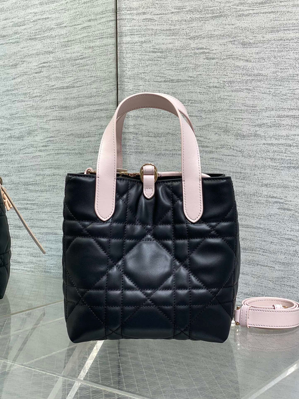 Toujours Vertical Small Bag — Black & Pink Colour-Block