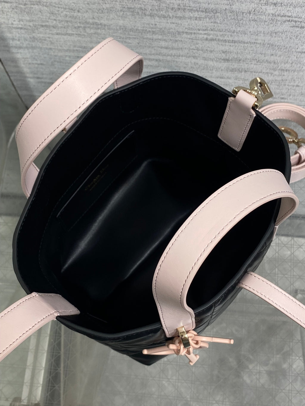 Toujours Vertical Small Bag — Black & Pink Colour-Block