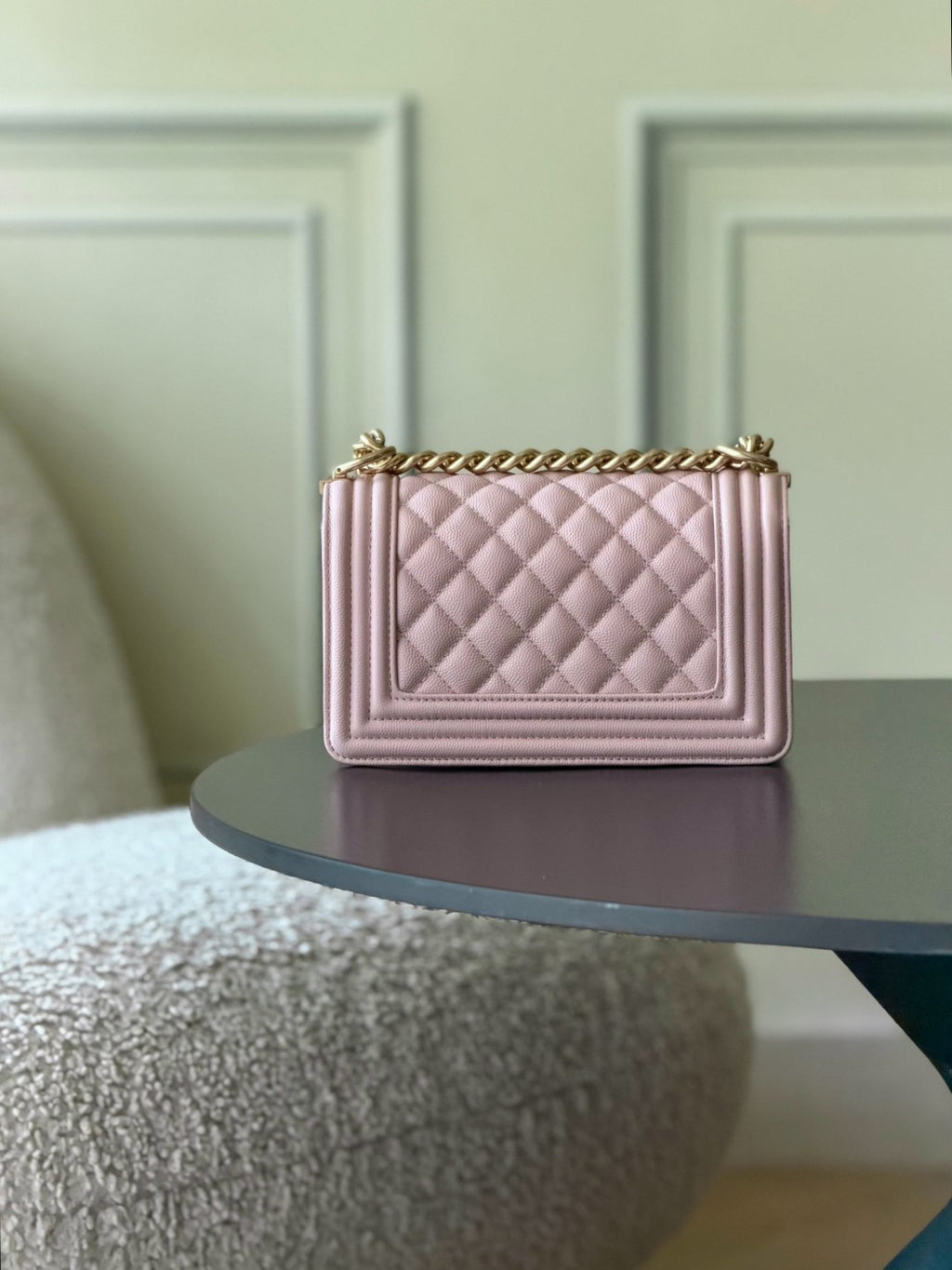 Chanel 26 A Le Boy Bag — Pink with Antique Gold Hardware