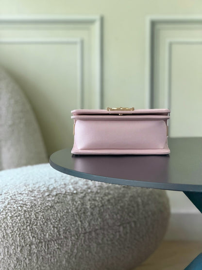Chanel 26 A Le Boy Bag — Pink with Antique Gold Hardware