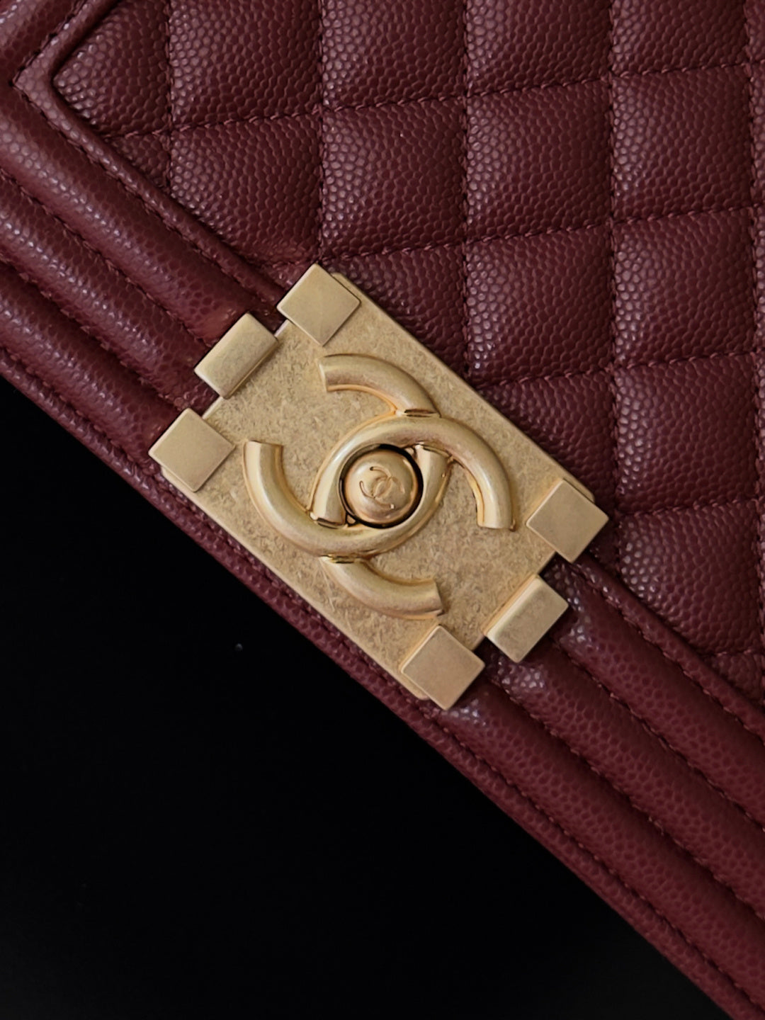 Chanel 26 A Le Boy Bag — Date Red with Antique Gold Hardware