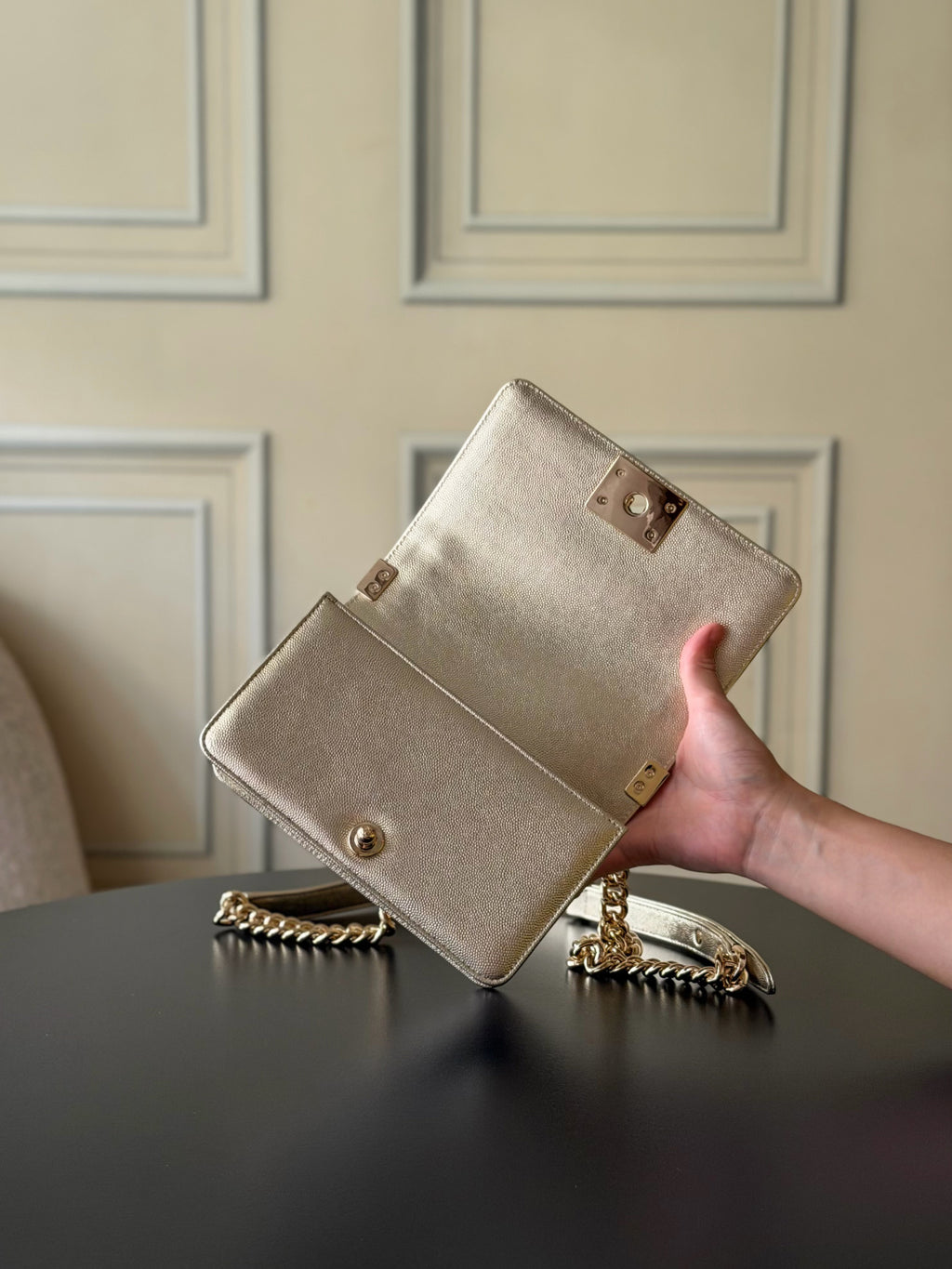 Chanel 26 A Le Boy Bag — Gold with Gold-Plated Hardware