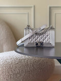 Chanel 26 A Le Boy Bag — Silver with Silver-Plated Hardware