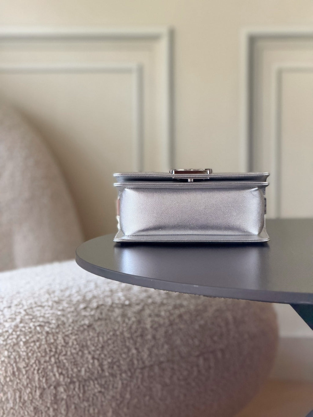 Chanel 26 A Le Boy Bag — Silver with Silver-Plated Hardware