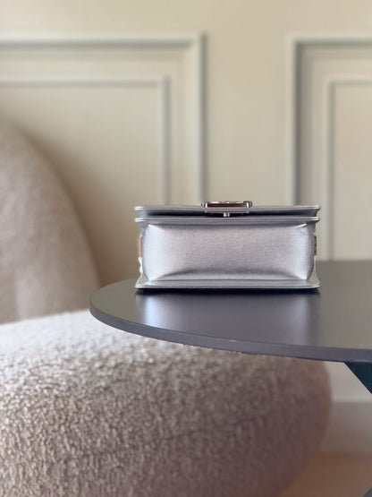 Chanel 26 A Le Boy Bag — Silver with Silver-Plated Hardware
