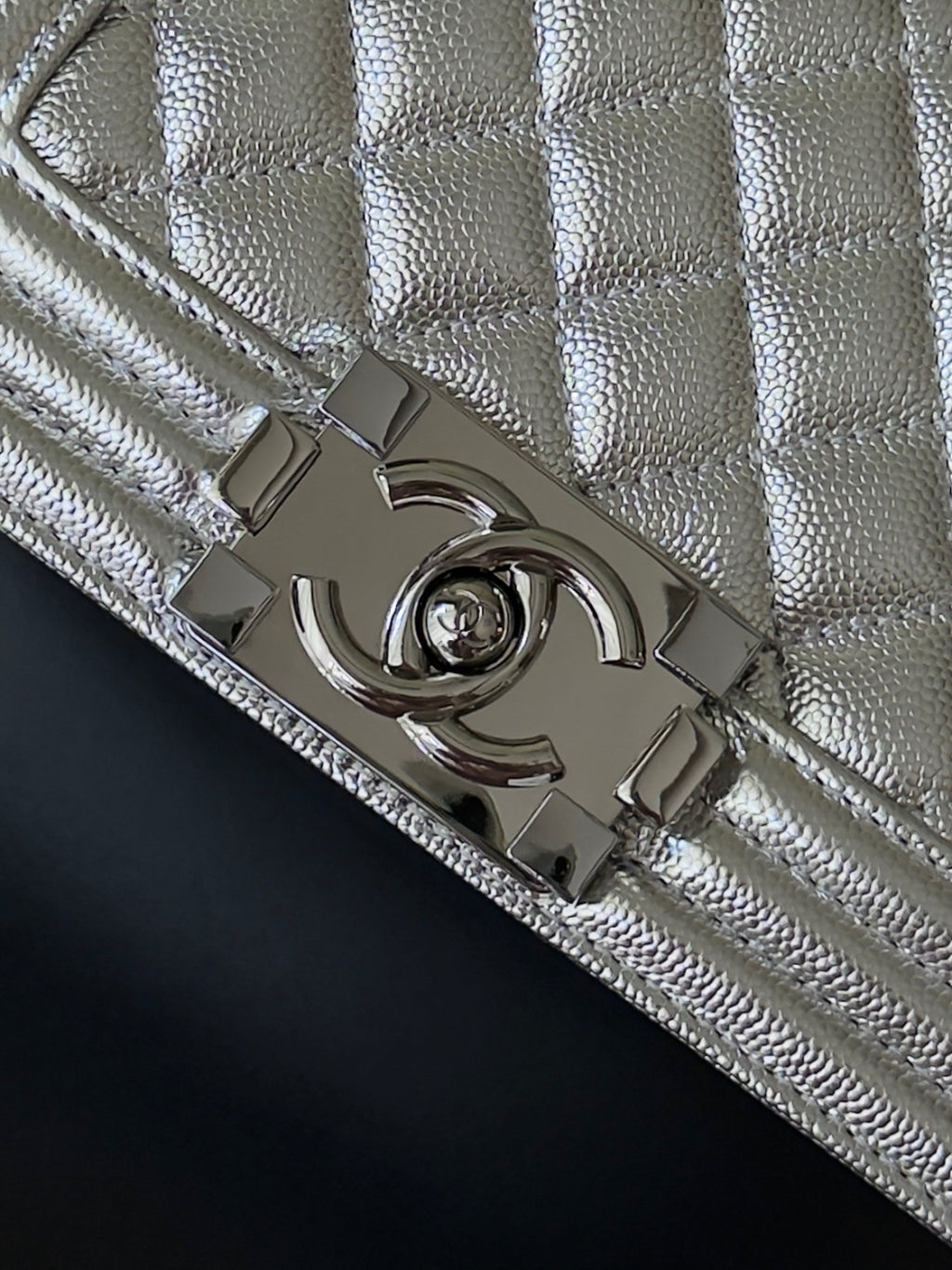 Chanel 26 A Le Boy Bag — Silver with Silver-Plated Hardware