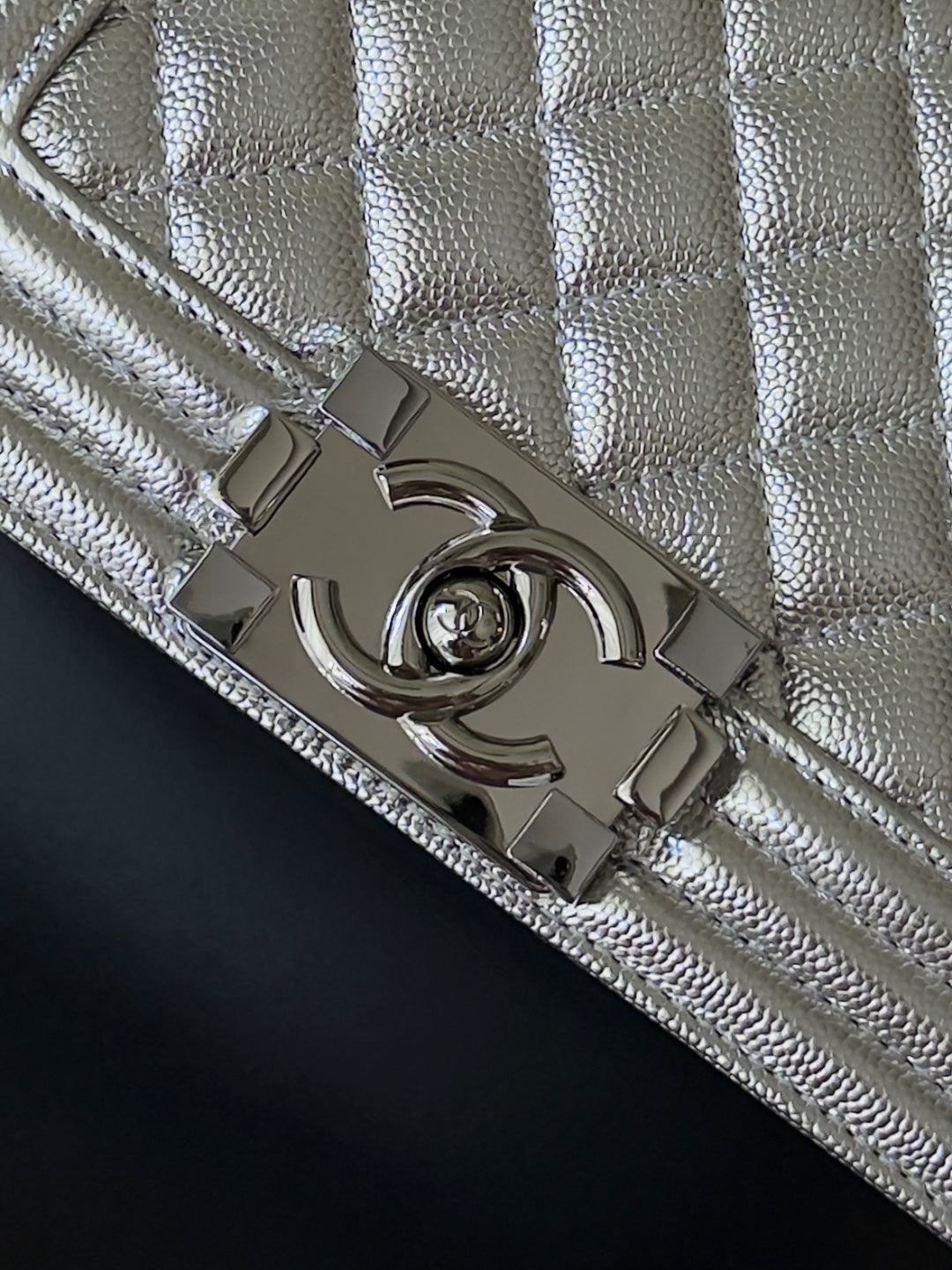 Chanel 26 A Le Boy Bag — Silver with Silver-Plated Hardware