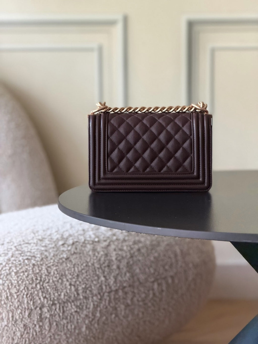 Chanel 26 A Le Boy Bag — Coffee Brown with Antique Gold Hardware