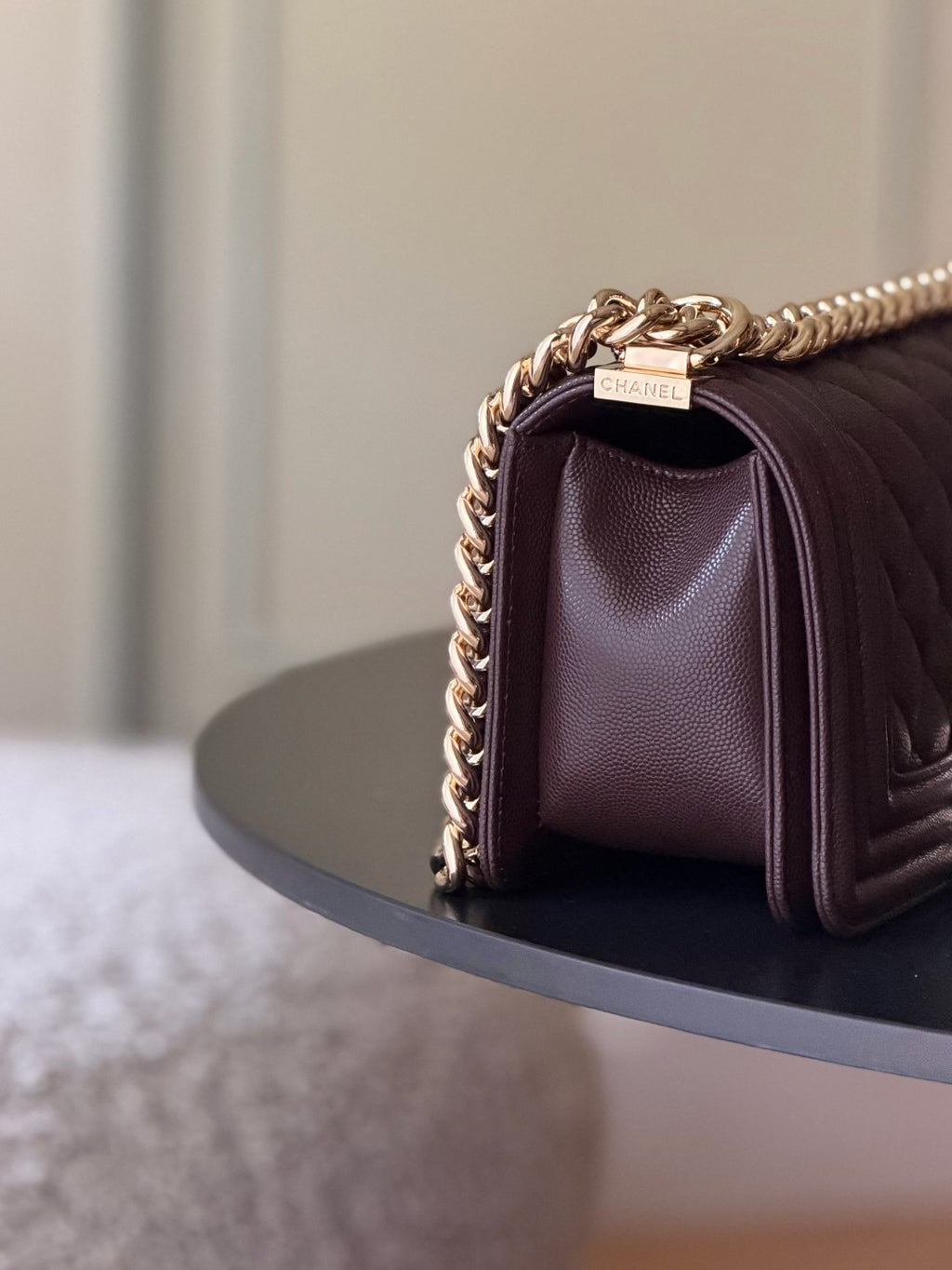 Chanel 26 A Le Boy Bag — Coffee Brown with Gold Hardware