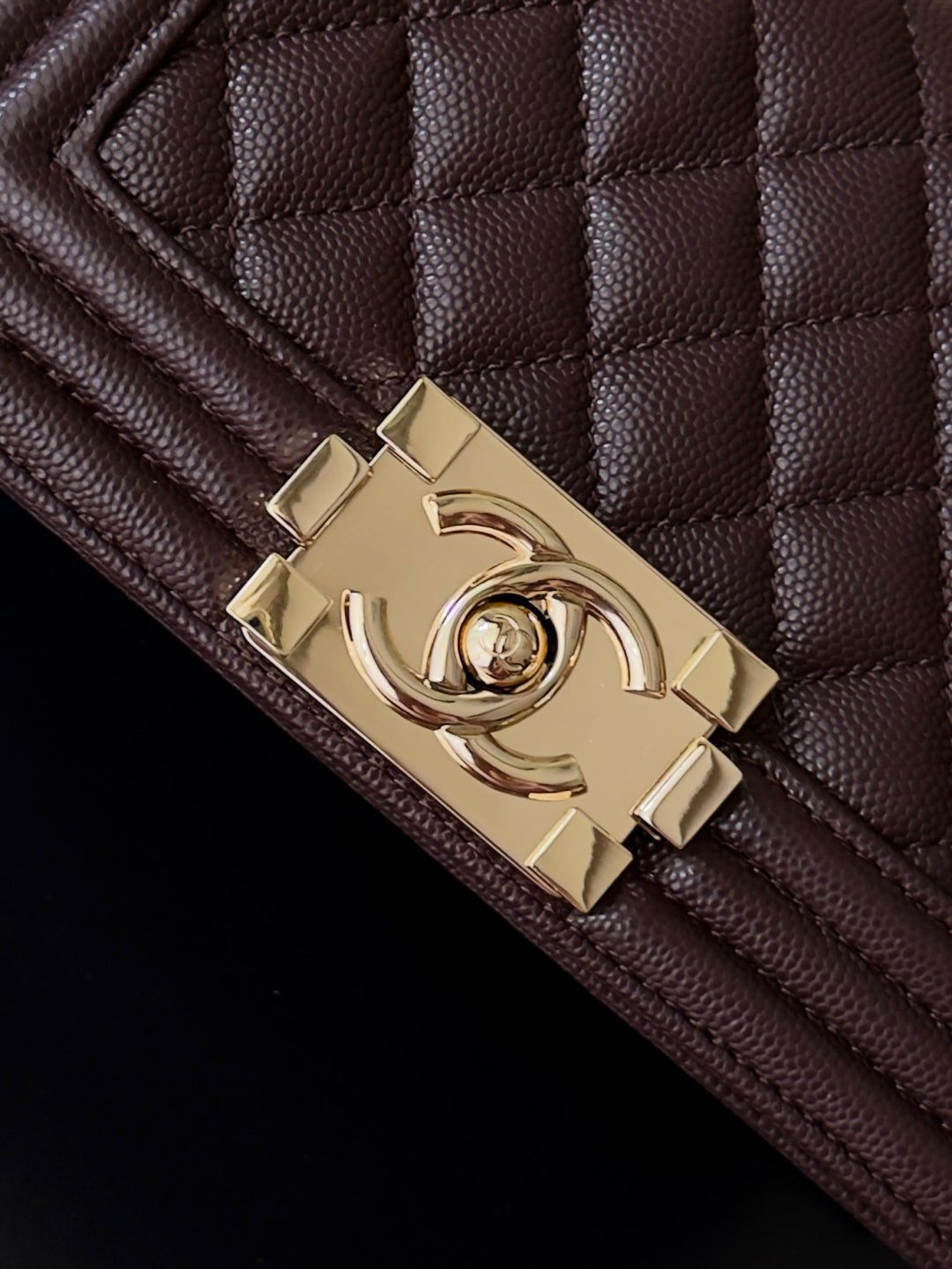 Chanel 26 A Le Boy Bag — Coffee Brown with Gold Hardware