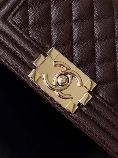 Chanel 26 A Le Boy Bag — Coffee Brown with Gold Hardware