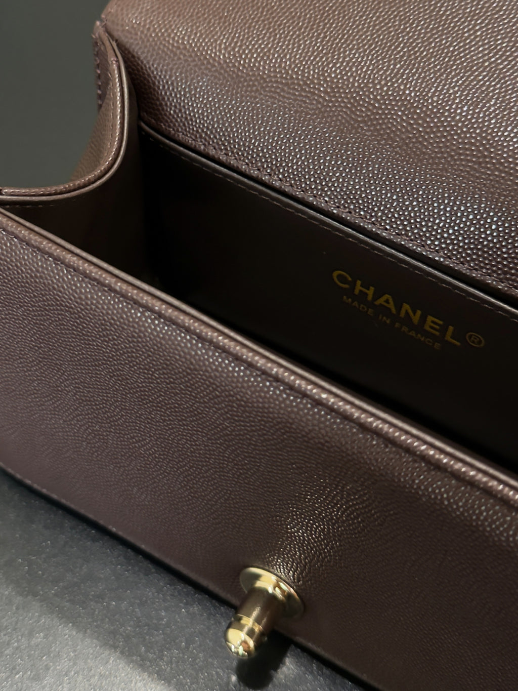 Chanel 26 A Le Boy Bag — Coffee Brown with Gold Hardware