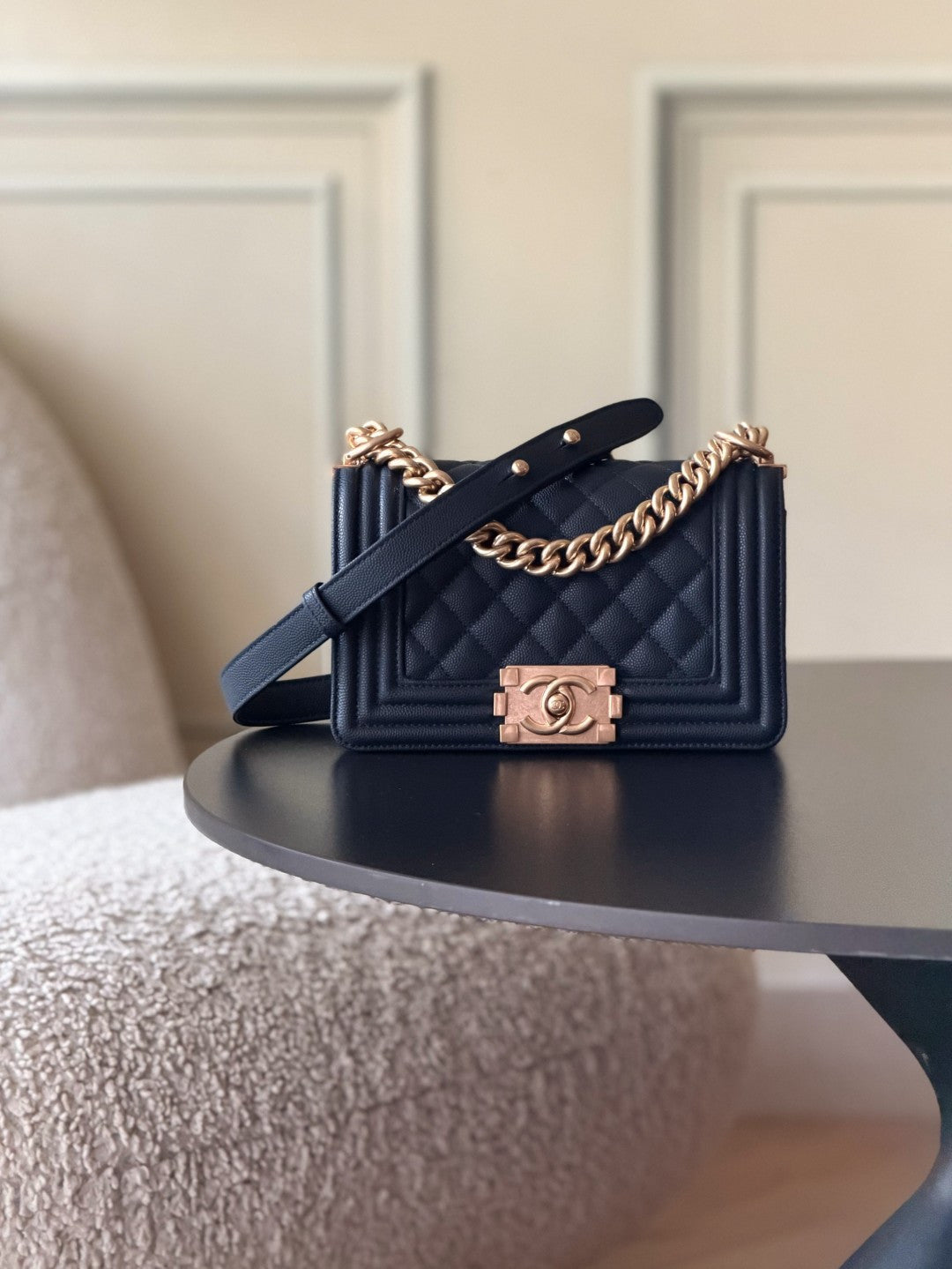 Chanel 26 A Le Boy Bag — Royal Blue with Antique Gold Hardware