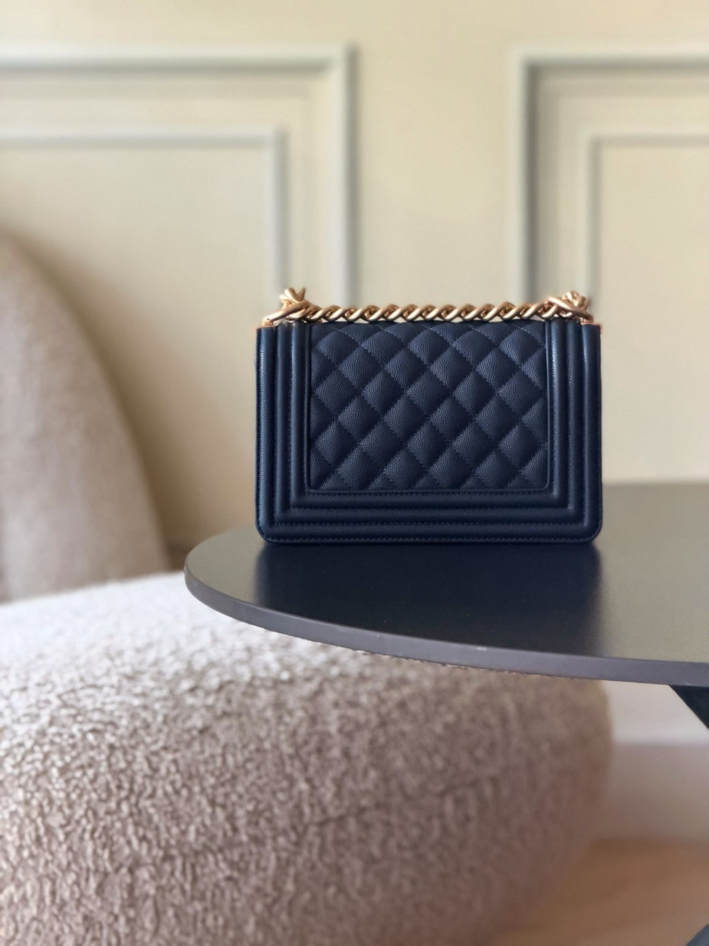 Chanel 26 A Le Boy Bag — Royal Blue with Antique Gold Hardware