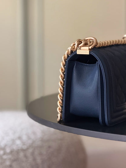 Chanel 26 A Le Boy Bag — Royal Blue with Antique Gold Hardware