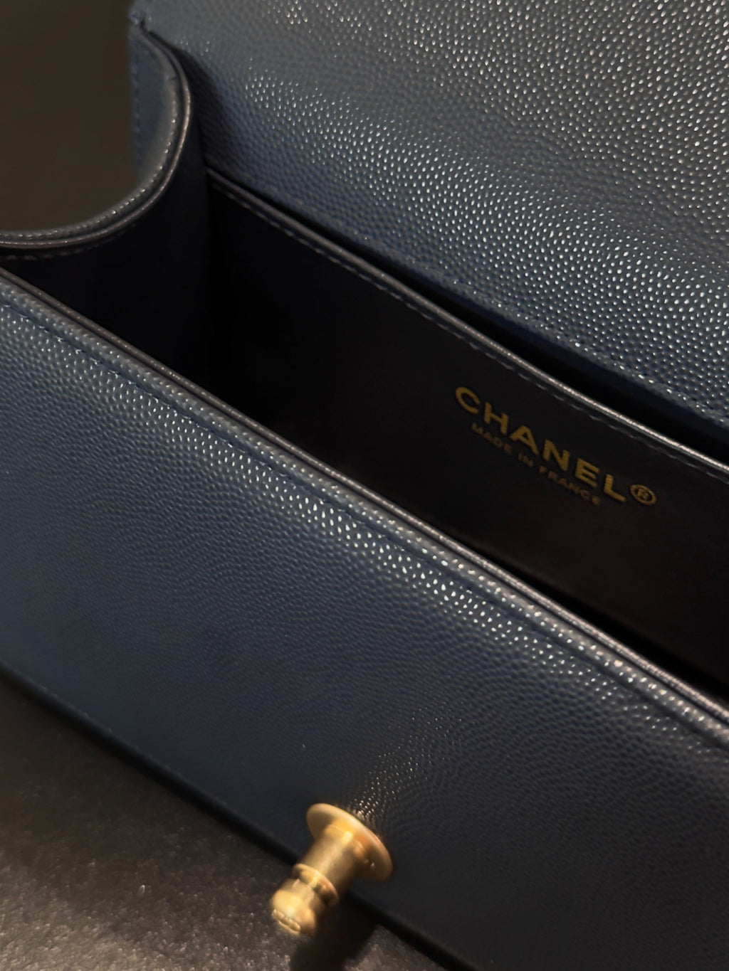 Chanel 26 A Le Boy Bag — Royal Blue with Antique Gold Hardware
