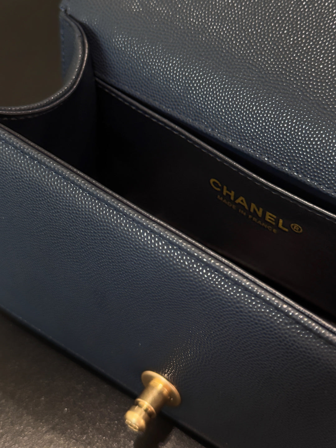 Chanel 26 A Le Boy Bag — Royal Blue with Antique Gold Hardware
