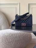 Chanel 26 A Le Boy Bag — Royal Blue with Antique Silver Hardware
