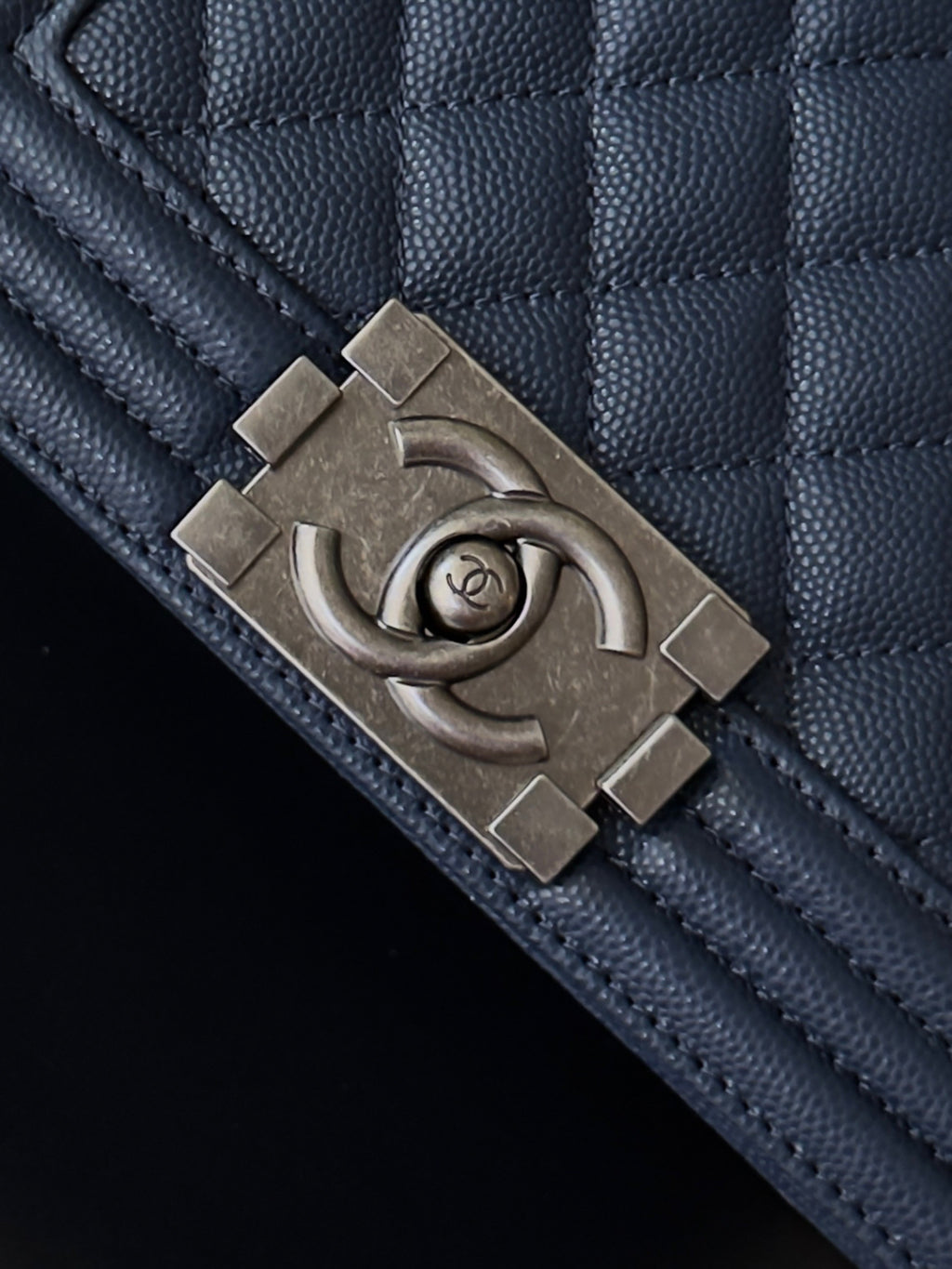Chanel 26 A Le Boy Bag — Royal Blue with Antique Silver Hardware