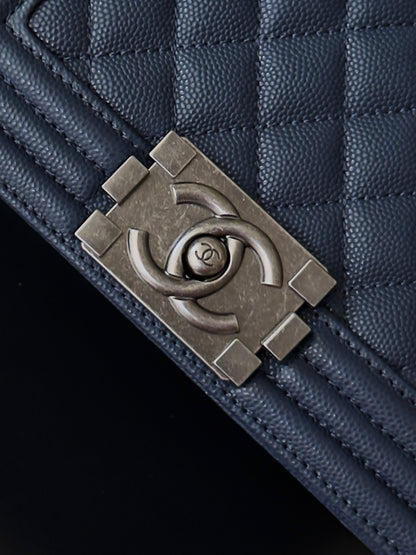 Chanel 26 A Le Boy Bag — Royal Blue with Antique Silver Hardware