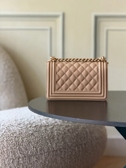 Chanel 26 A Le Boy Bag — Apricot with Antique Gold Hardware