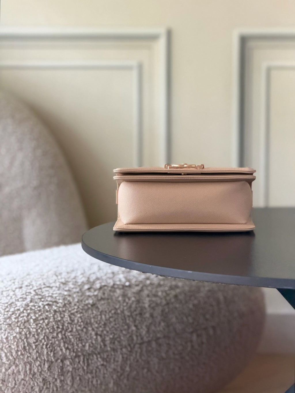 Chanel 26 A Le Boy Bag — Apricot with Antique Gold Hardware