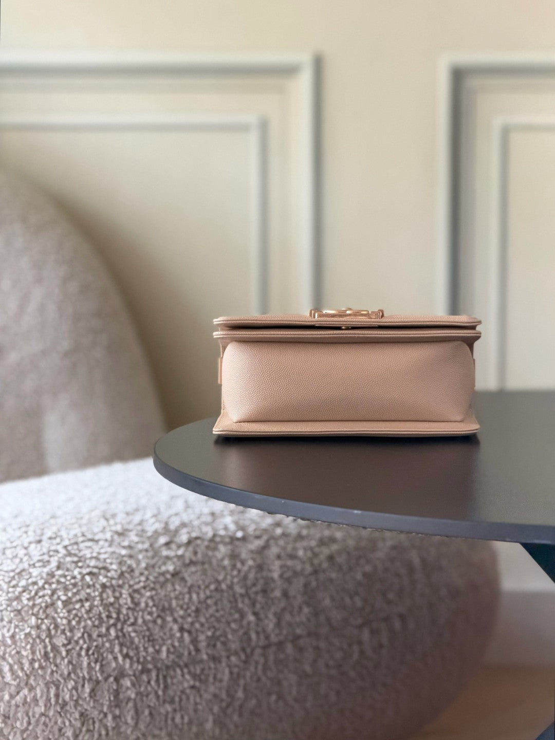Chanel 26 A Le Boy Bag — Apricot with Antique Gold Hardware