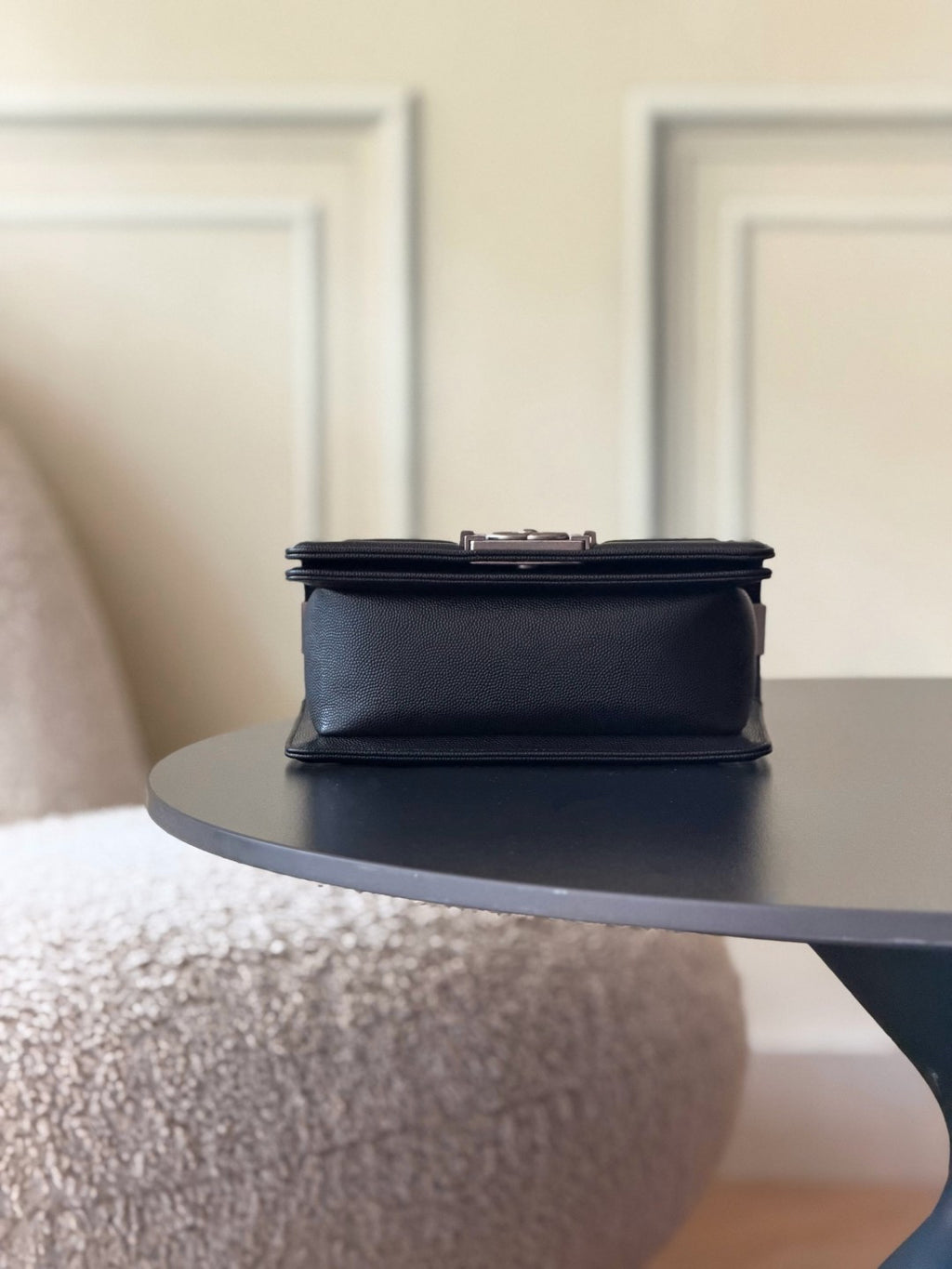 Chanel 26 A Le Boy Bag — Black with Antique Silver Hardware
