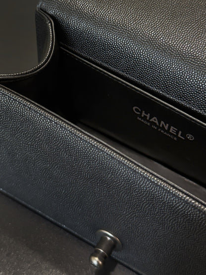 Chanel 26 A Le Boy Bag — Black with Antique Silver Hardware