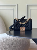 Chanel 26 A Le Boy Bag — Black with Antique Gold Hardware