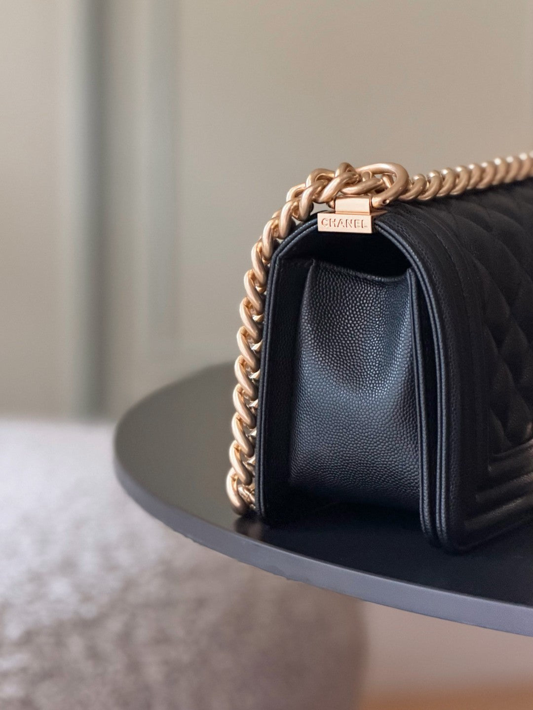 Chanel 26 A Le Boy Bag — Black with Antique Gold Hardware