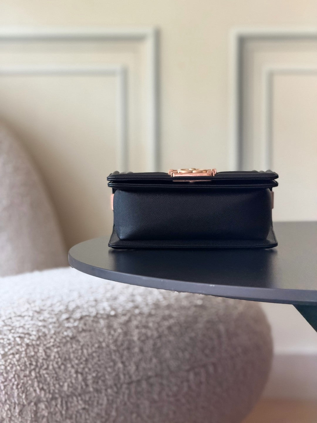 Chanel 26 A Le Boy Bag — Black with Antique Gold Hardware