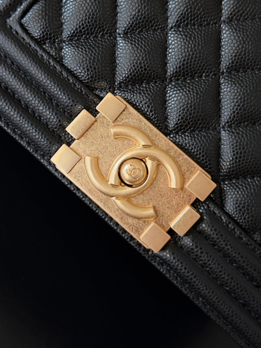 Chanel 26 A Le Boy Bag — Black with Antique Gold Hardware