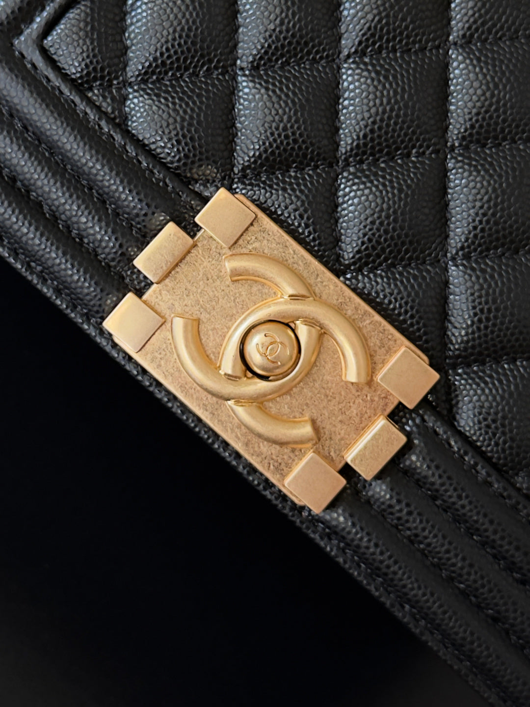 Chanel 26 A Le Boy Bag — Black with Antique Gold Hardware