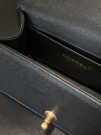 Chanel 26 A Le Boy Bag — Black with Antique Gold Hardware
