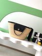 Chanel 26C Raffia & Black Leather Basket Bag