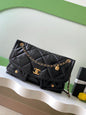 Chanel 26S Multi Pocket Flap Bag Black & Gold