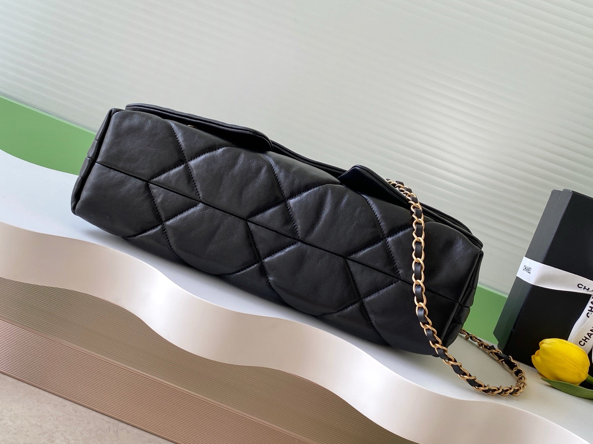 Chanel 26S Multi Pocket Flap Bag Black & Gold