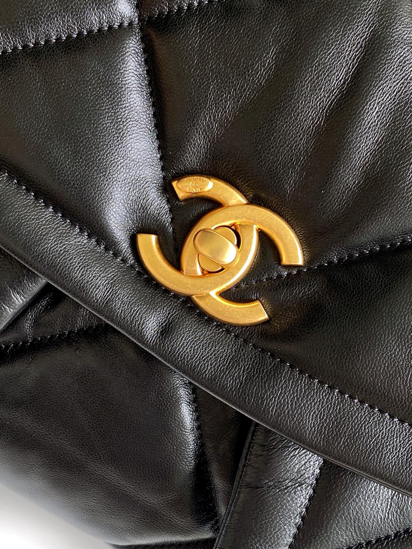 Chanel 26S Multi Pocket Flap Bag Black & Gold