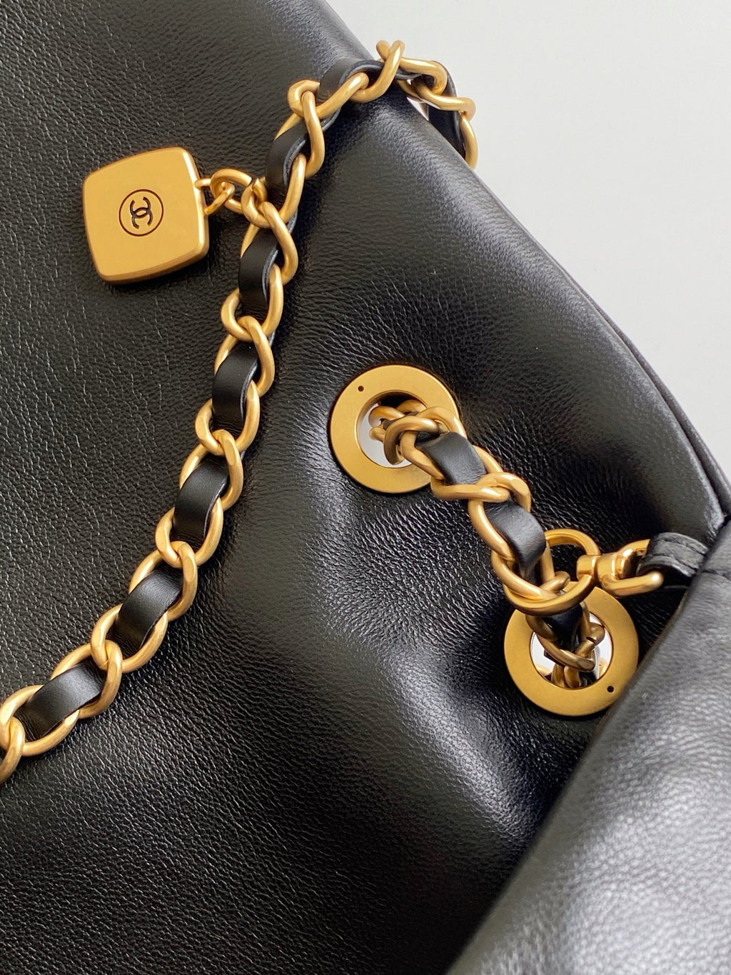 Chanel 26S Multi Pocket Flap Bag Black & Gold