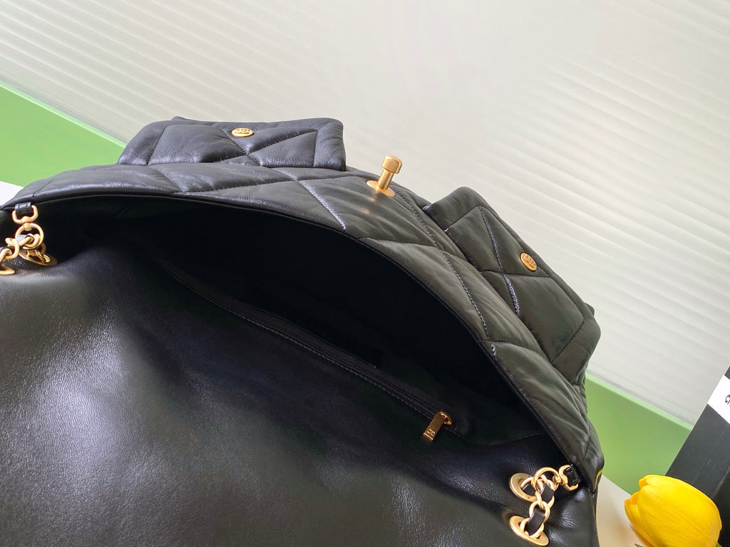 Chanel 26S Multi Pocket Flap Bag Black & Gold