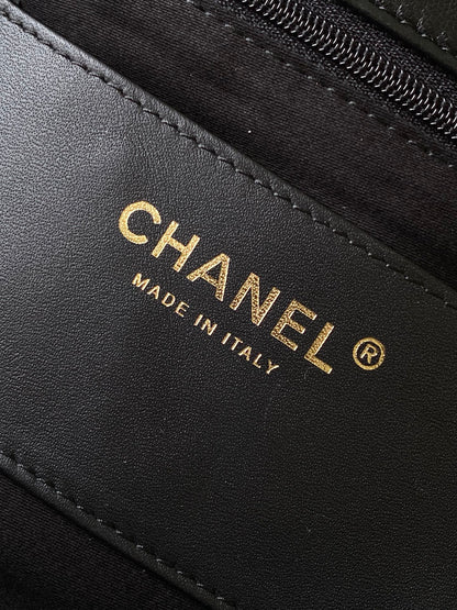 Chanel 26S Multi Pocket Flap Bag Black & Gold