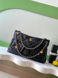 Chanel 25K Large Multi Pocket Shopping Bag Black & Gold