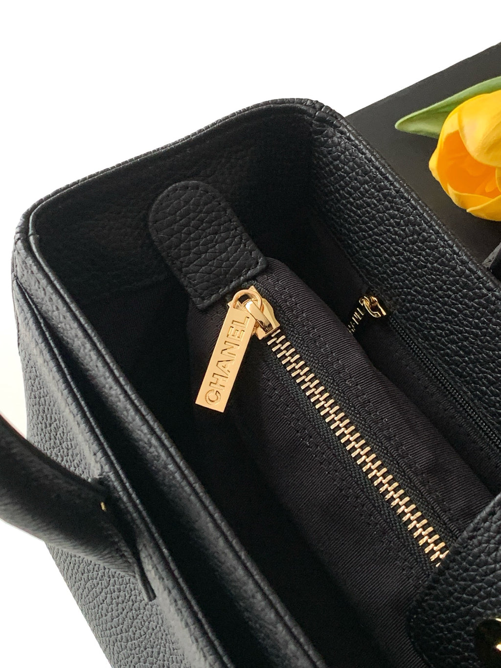 Chanel Cerf Small Tote Bag Black & Gold