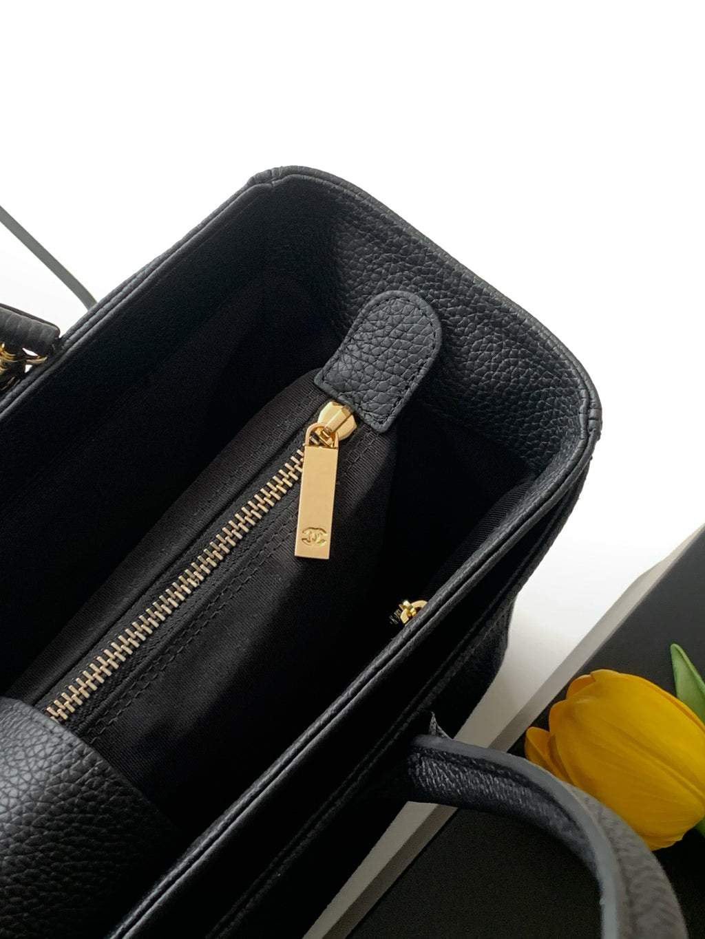 Chanel Cerf Medium Tote Bag Black & Gold